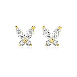 MerlePerle - Lara-Ohrstecker aus vergoldete mit zirkonia