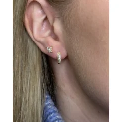 MerlePerle - Lara-Ohrstecker aus vergoldete mit zirkonia