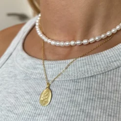 MerlePerle - Mimi Perlenkette in vergoldete silber