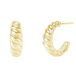 MerlePerle - Paloma Creolen aus vergoldetem Silber