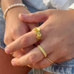 MerlePerle - Pandora ring aus vergoldetem silber