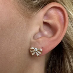 MerlePerle - Rikke Ohrringe in vergoldete silber mit Schleifen