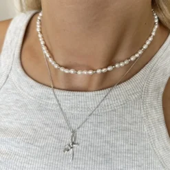 MerlePerle - Rio-Halskette aus silber mit Schleife