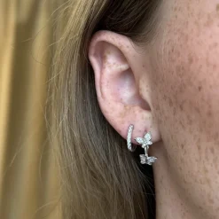 MerlePerle - Schmetterling-Ohrringe in silber m zirkonia