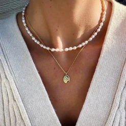 MerlePerle - Star Halskette aus vergoldetem Silber mit Anhänger