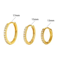 MerlePerle - Tina-Reifen in vergoldete silber m. zirkonia. 15 mm