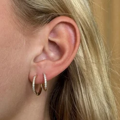 MerlePerle - Tina-Reifen in vergoldete silber m. zirkonia. 15 mm