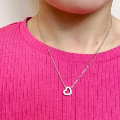 Noa Kids - Halskette mit Herz-Anhänger aus silber w. zirkonia