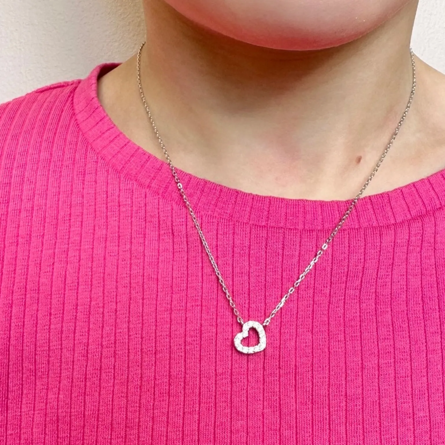 Noa Kids - Halskette mit Herz-Anhänger aus silber w. zirkonia