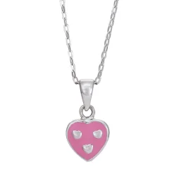 Noa Kids - Silberner Herz-Anhänger mit Enamel 9mm**