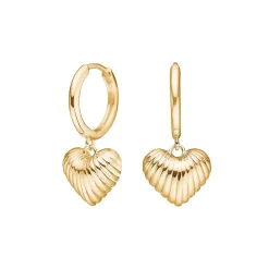 Nordahl - BREEZE52 hoops in vergoldete silber mit Herzen