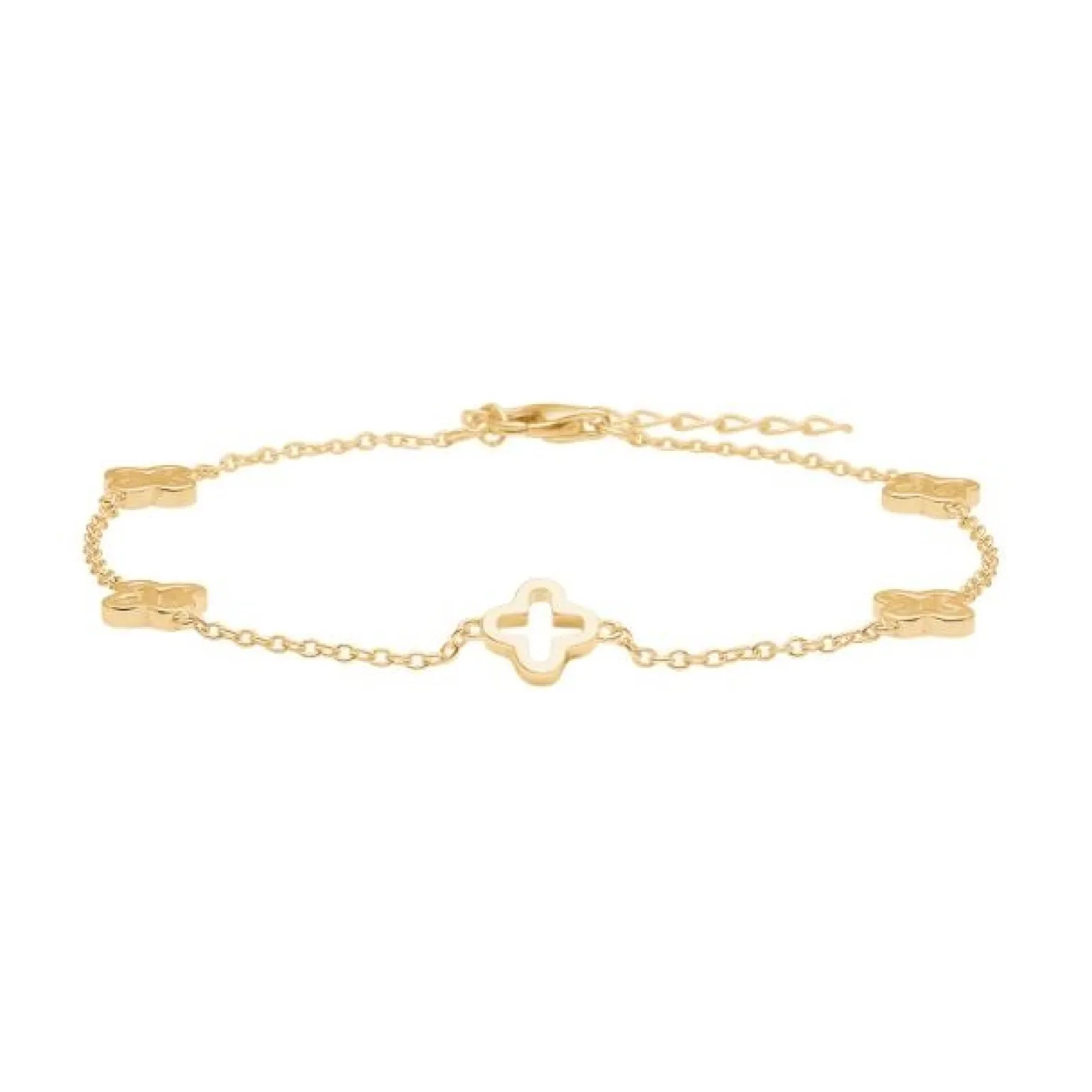 Nordahl - HARMONY52 armband in vergoldete silber mit Kleeblatt