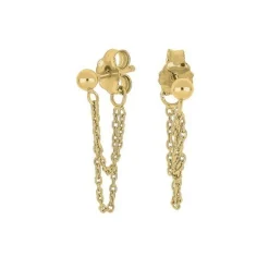 Nordahl Jewellery - CANDY52 Doppelter Ohrring mit Kugel aus vergoldetem Silber**