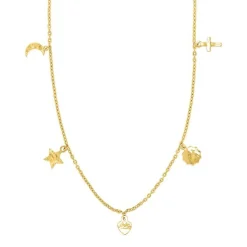 Nordahl Jewellery - CHARM52 Halskette mit Amuletten aus vergoldetem Silber