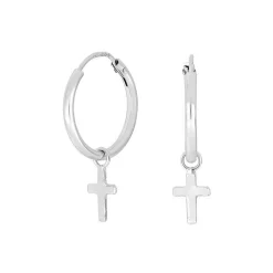 Nordahl Jewellery - CROSS52 Kreole mit Kreuz in Silber