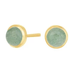 Nordahl Jewellery - Große SWEETS vergoldete Ohrringe mit grünem Aventurin