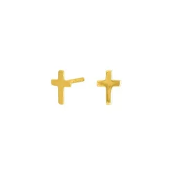 Nordahl Jewellery - KREUZ Ohringe in vergoldet silber 7mm