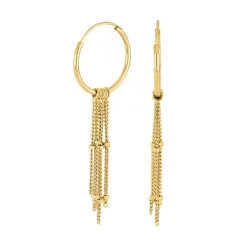 Nordahl Jewellery - LINEHOOP52 große Creolen mit Ketten vergoldet