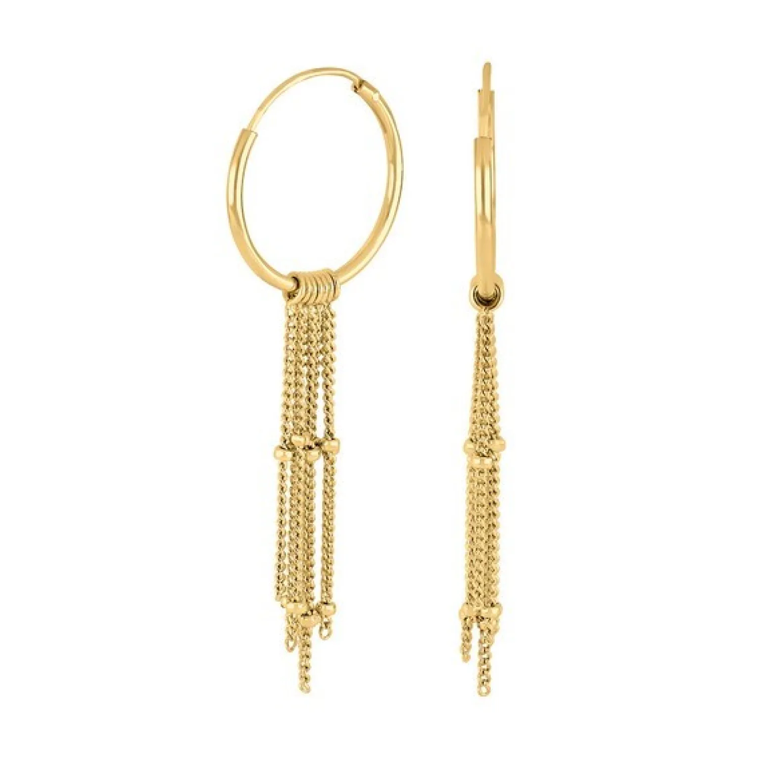 Nordahl Jewellery - LINEHOOP52 große Creolen mit Ketten vergoldet