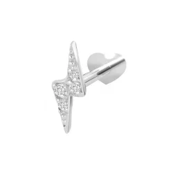 Nordahl Jewellery - PIERCE52 Labret-Ohrring mit Blitz in silber