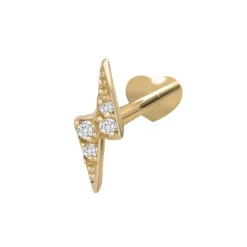 Nordahl Jewellery - PIERCE52 Labret-Ohrring mit Blitz 14kt. Gold