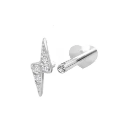 Nordahl Jewellery - PIERCE52 Labret-Ohrring mit Blitz in silber