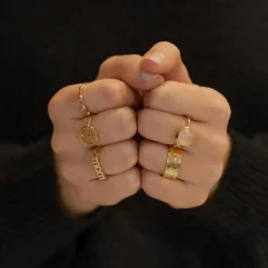 Nordahl Jewellery - TWO-SIDED52 ring aus vergoldetem silber 8 mm