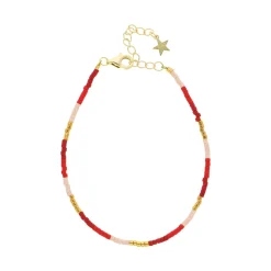 Nuni - Kira Red armband in vergoldete silber