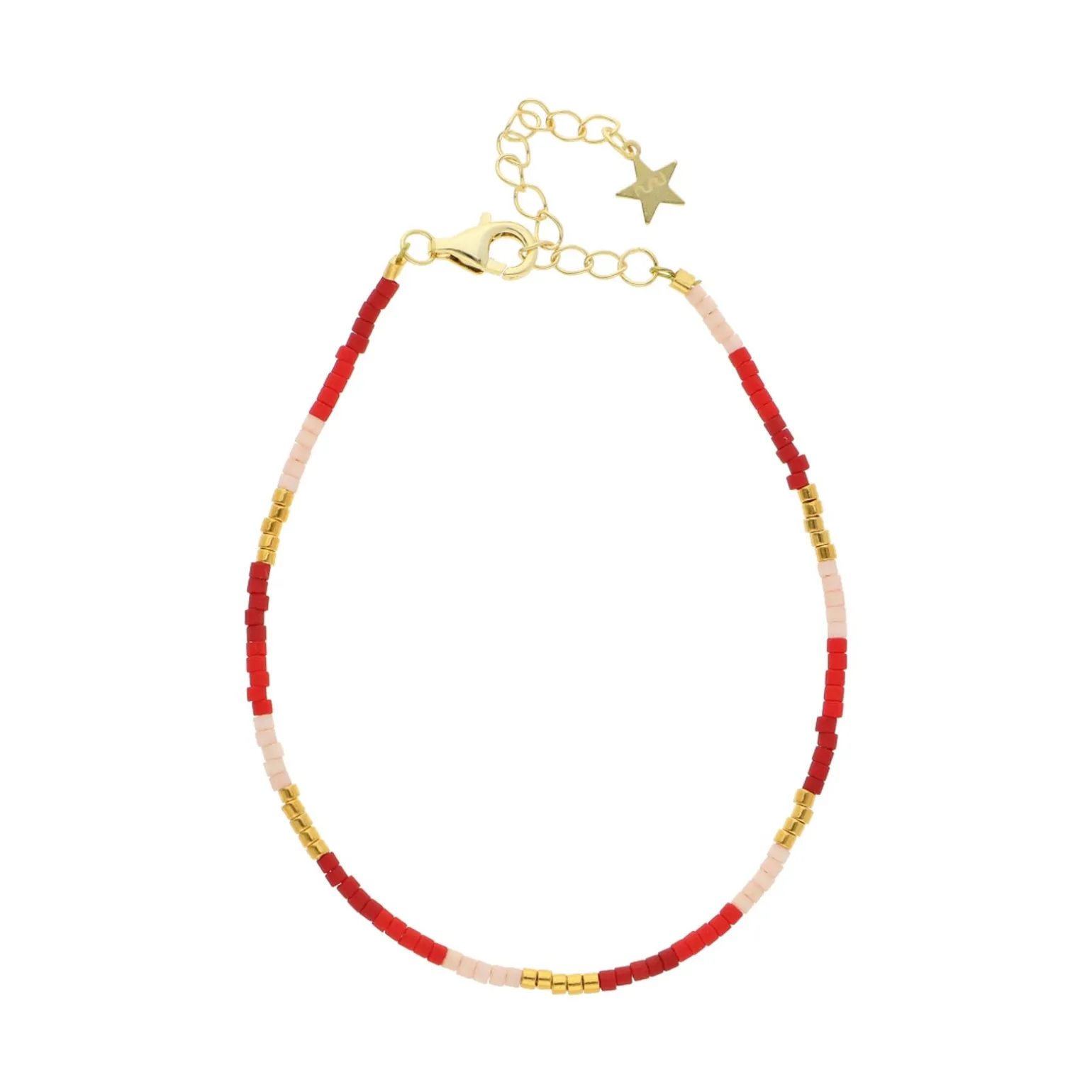 Nuni - Kira Red armband in vergoldete silber