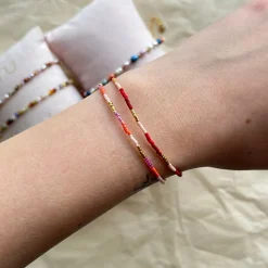 Nuni - Kira Red armband in vergoldete silber