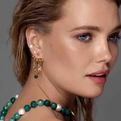 Nuni - Moonie Ohrringe in vergoldete silber mit Mond