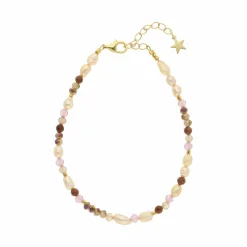 Nuni - Xenia Toffee Love armband in vergoldete silber mit Perlen