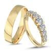 Nuran - Eheringe aus 14 kt Gold mit Diamanten von insgesamt 1,00 ct