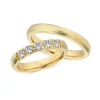 Nuran - Eheringe aus 14 kt Gold mit 5 Diamanten mit Brillantschliff von insgesamt 0,45ct