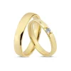 Nuran - Eheringe aus 14 kt Gold mit 1 Diamant von 0,07ct