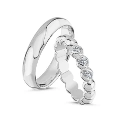 Nuran - Eheringe aus 14 kt Weißgold mit Diamanten von insgesamt 0,15ct
