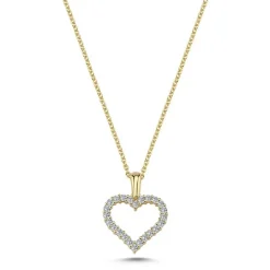 Nuran - Herzanhänger aus 14-karätigem Gold mit einem Gesamtgehalt von 0,24 Karat,