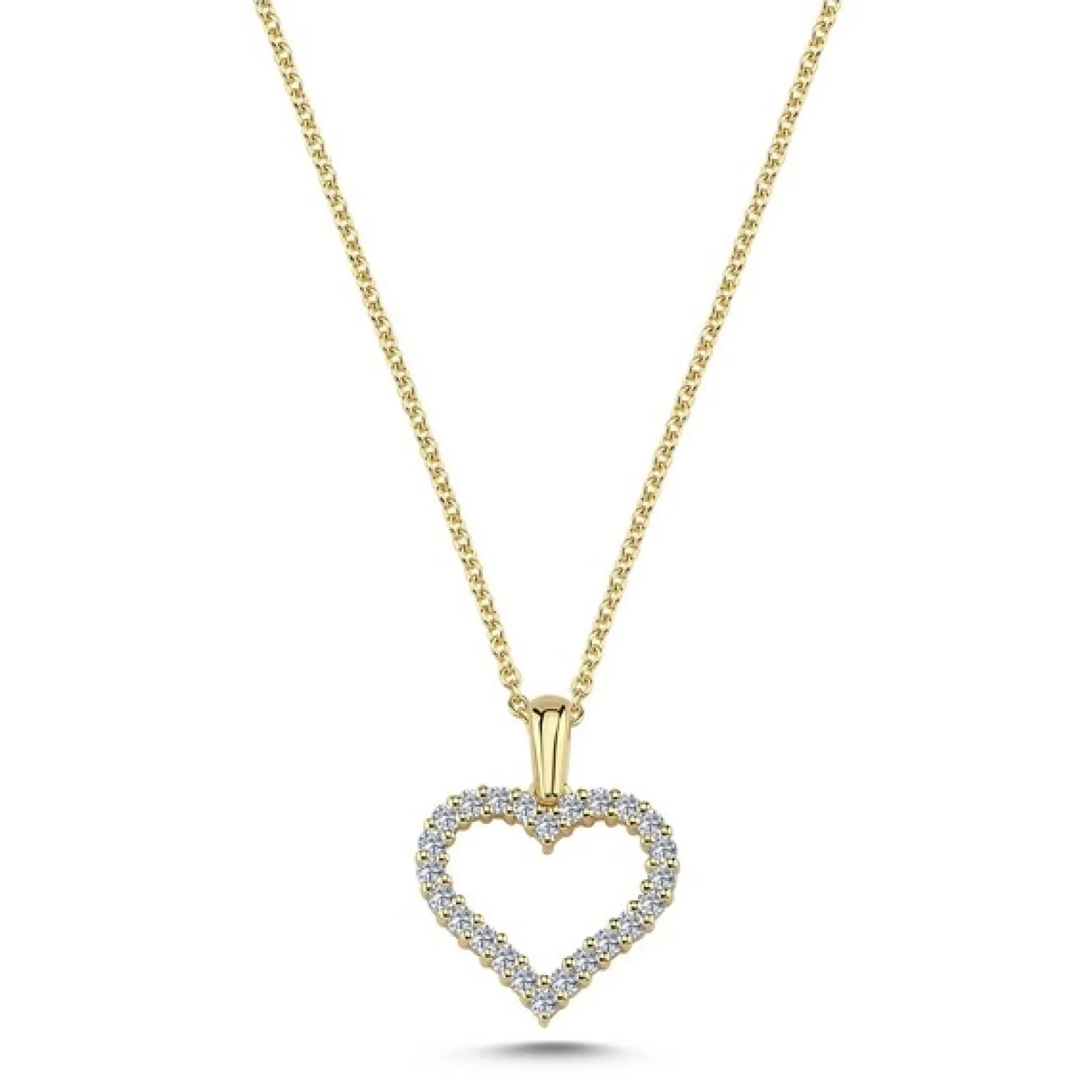 Nuran - Herzanhänger aus 14-karätigem Gold mit einem Gesamtgehalt von 0,24 Karat,