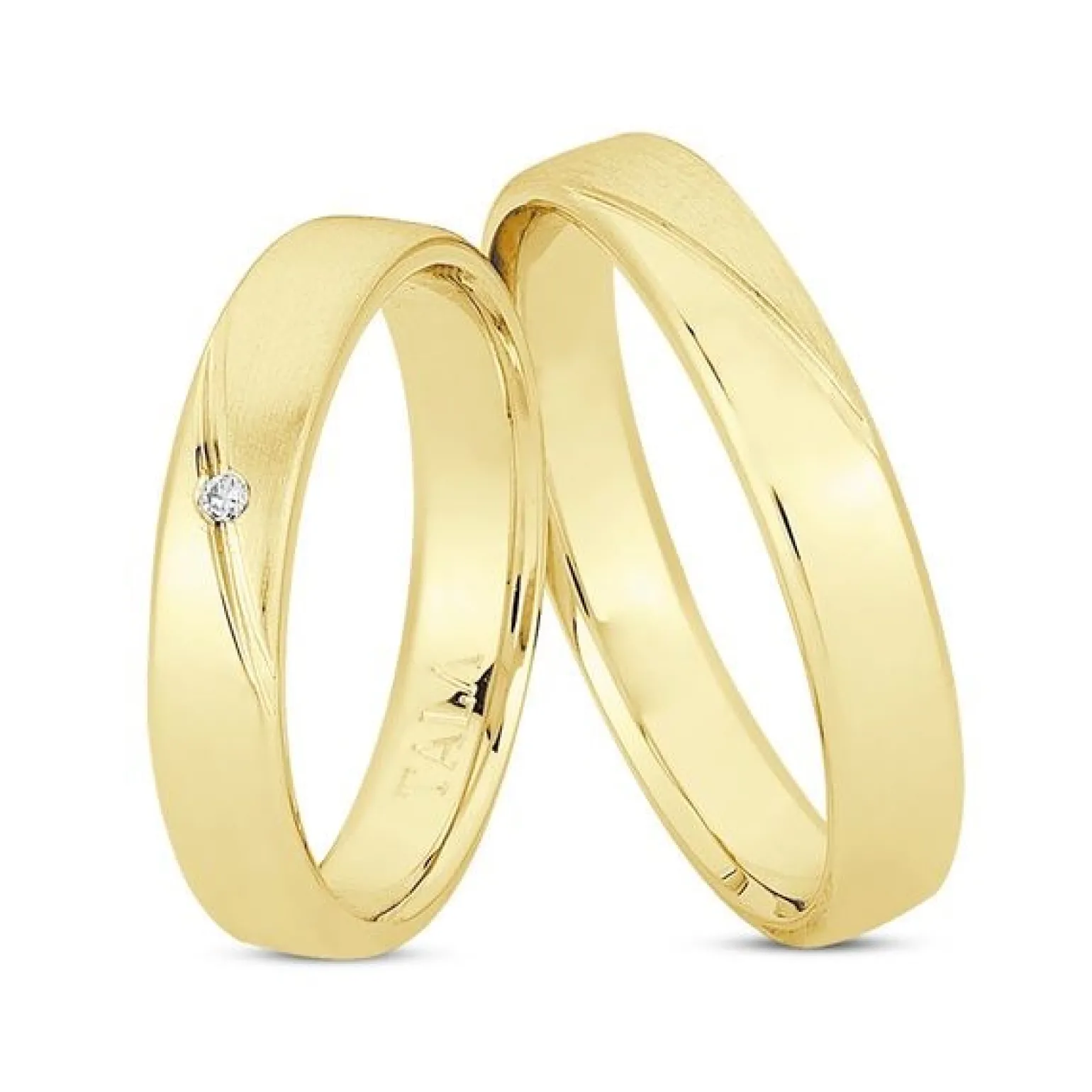 Nuran - Trauringe aus 14kt. Gold mit insgesamt 0,02ct.