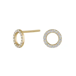 Ohrringe aus 8kt. Gold mit Zirkonia im Kreis