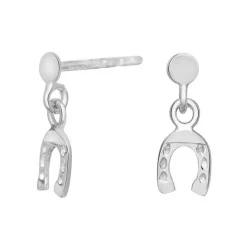Ohrringe für Kinder - Hufeisenohrringe aus rhodiniertem Silber