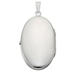 Ovales Medaillon mit Muster in Silber - Medium 22x30