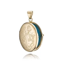 Ovales Medaillon mit Muster in 8-14 ct - Klein 17 x 25 mm