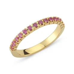 Perá Ring aus 14 Karat Gold mit rosa Saphir