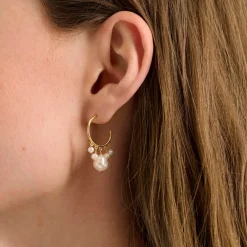 Pernille Corydon - Bay Hoops in vergoldete silber mit Perlen