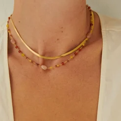 Pernille Corydon - Golden Fields Halskette in vergoldete silber