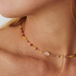 Pernille Corydon - Golden Fields Halskette in vergoldete silber