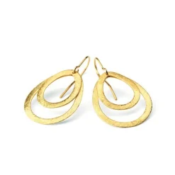 Pernille Corydon - Small Double Drops Ohrringe aus vergoldetem Silber