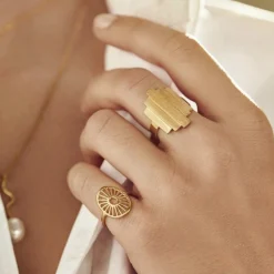 Pernille Corydon - Small  Daylight-Ring aus vergoldeter Silber