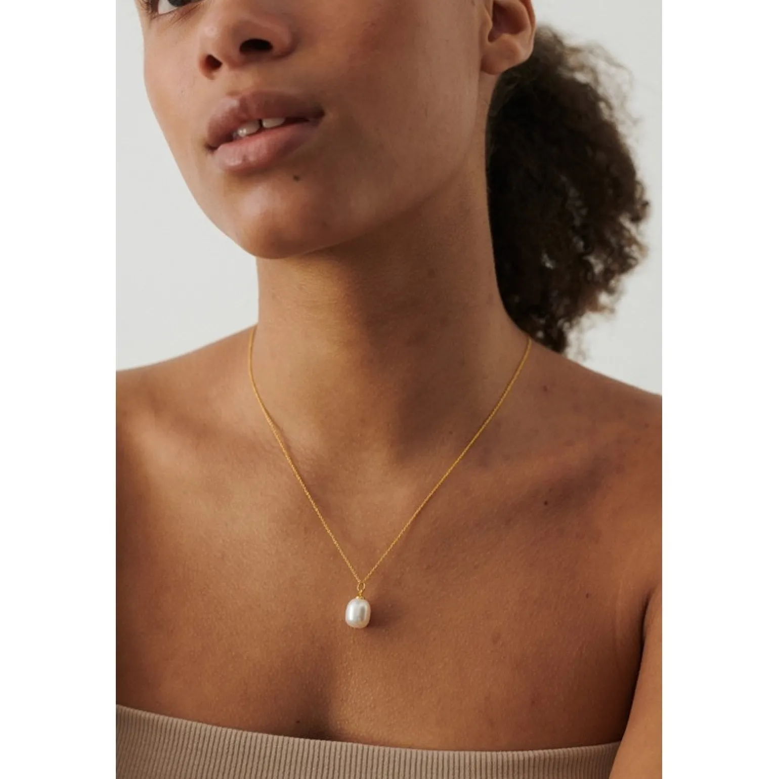 Pernille Corydon - Treasure Perlenkette in vergoldete silber